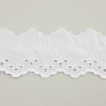 White Embroidered Batiste Ribbon Model 60021 – 40 mm - Ribes y Casals