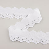 White Embroidered Batiste Ribbon Model 60021 – 40 mm - Ribes y Casals