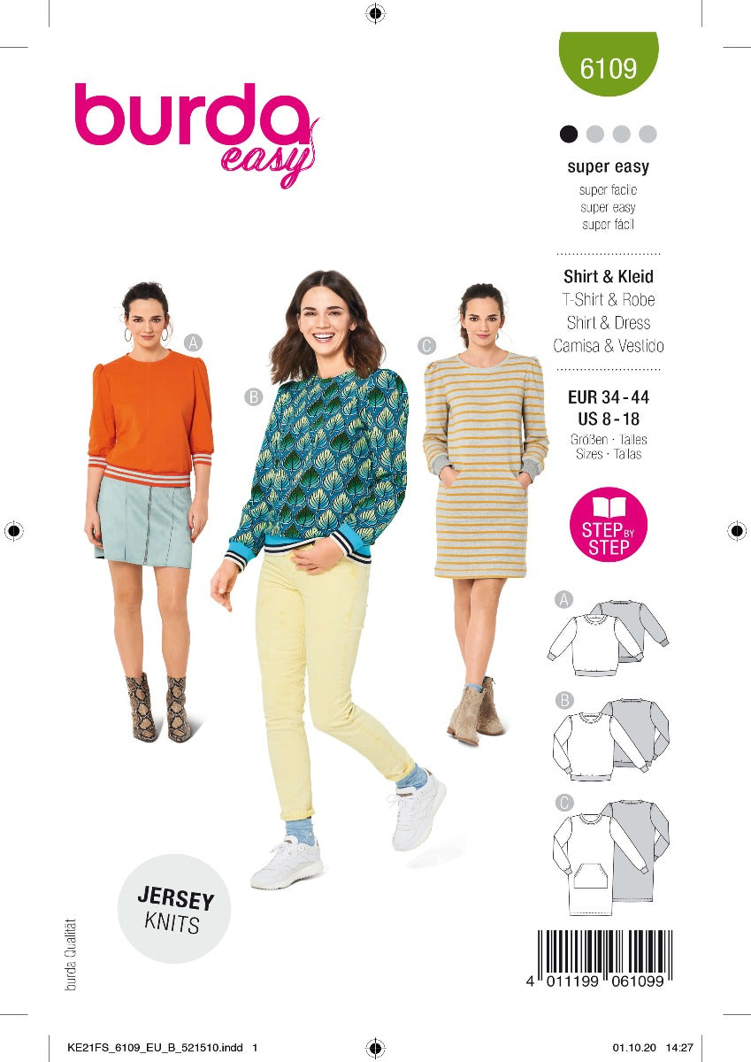 Patrón Burda 6109 Camisa y Vestido - Ribes y Casals