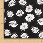 Black and White Daisy Bambula Gauze - Ribes y Casals