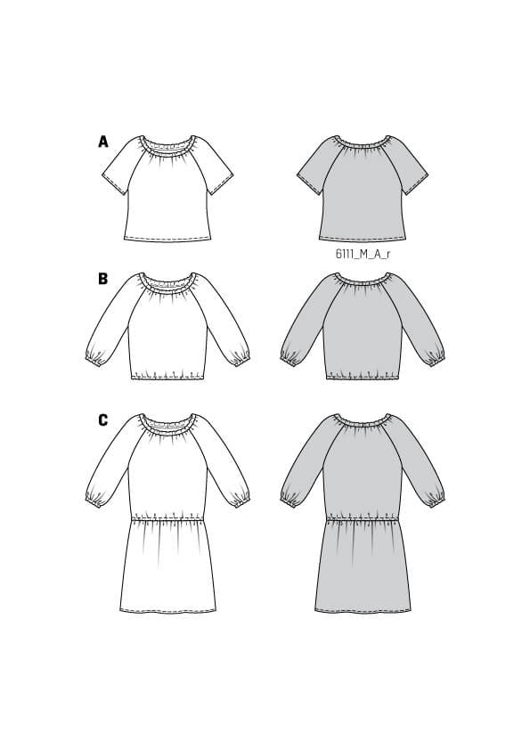 Patrón Burda 6111 Blusas y Vestido - Ribes y Casals