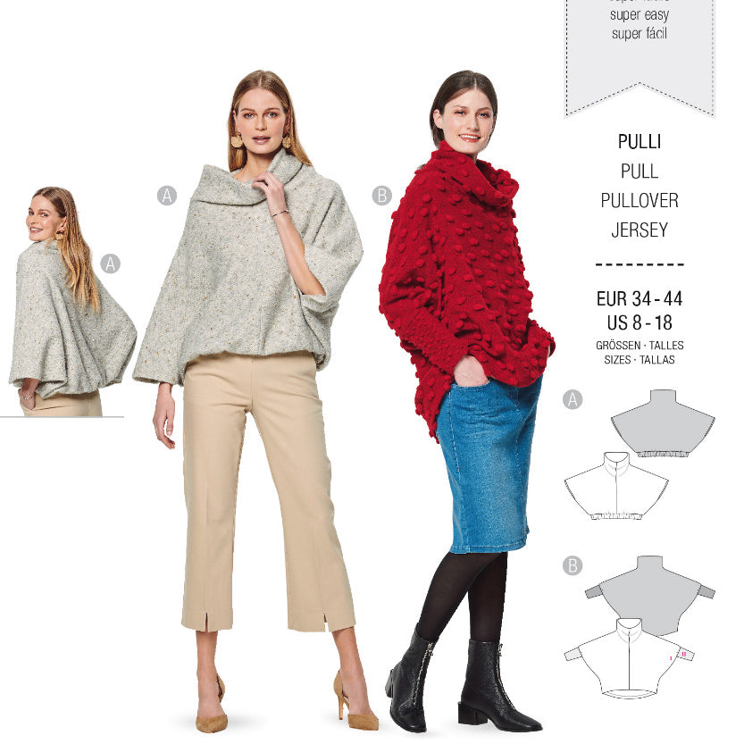 Burda Sewing Pattern 6150 Sweater - Ribes y Casals