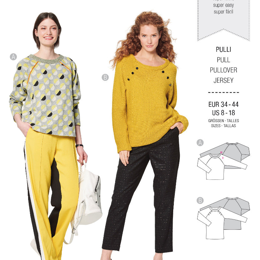 Burda Sewing Pattern 6151 Sweater - Ribes y Casals