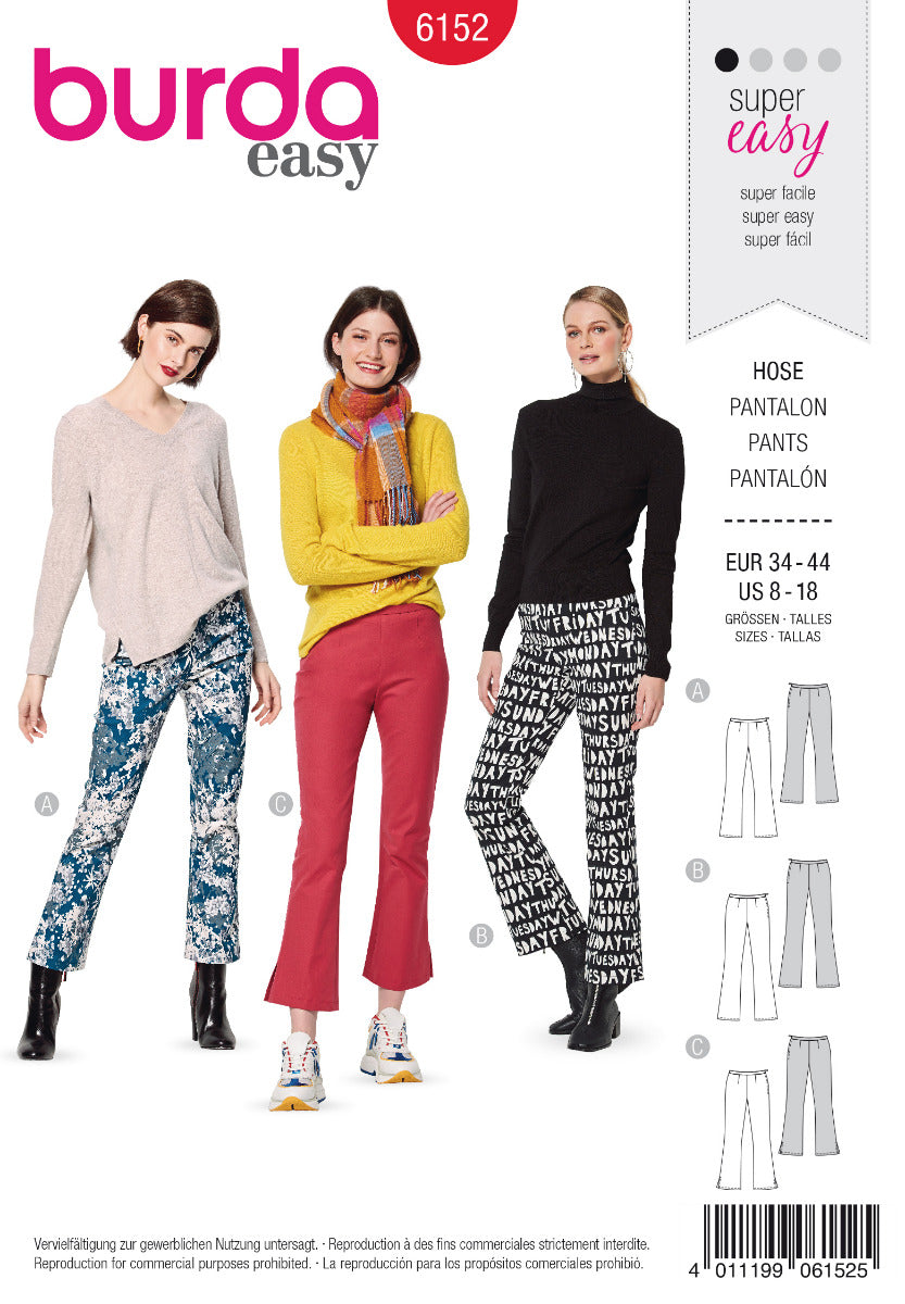 Burda Sewing Pattern 6152 Pants - Ribes y Casals