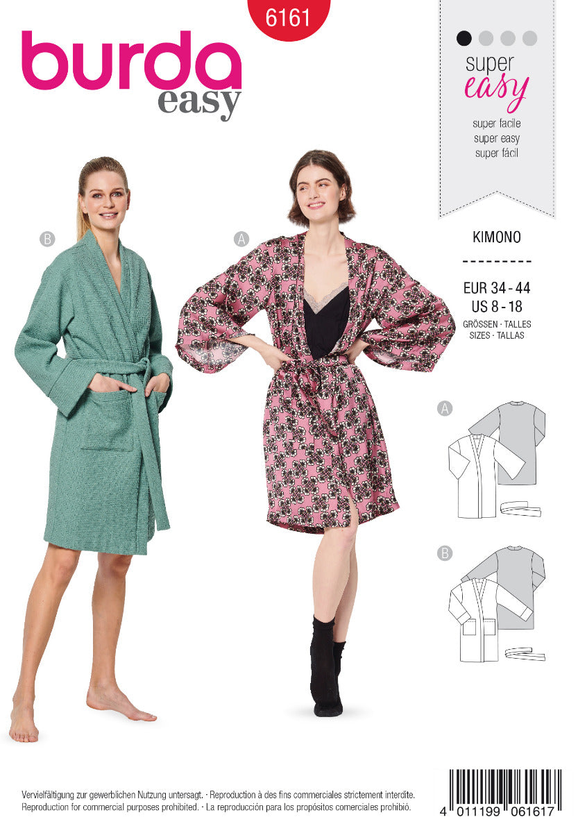 Burda Sewing Pattern 6161 Kimono - Ribes y Casals