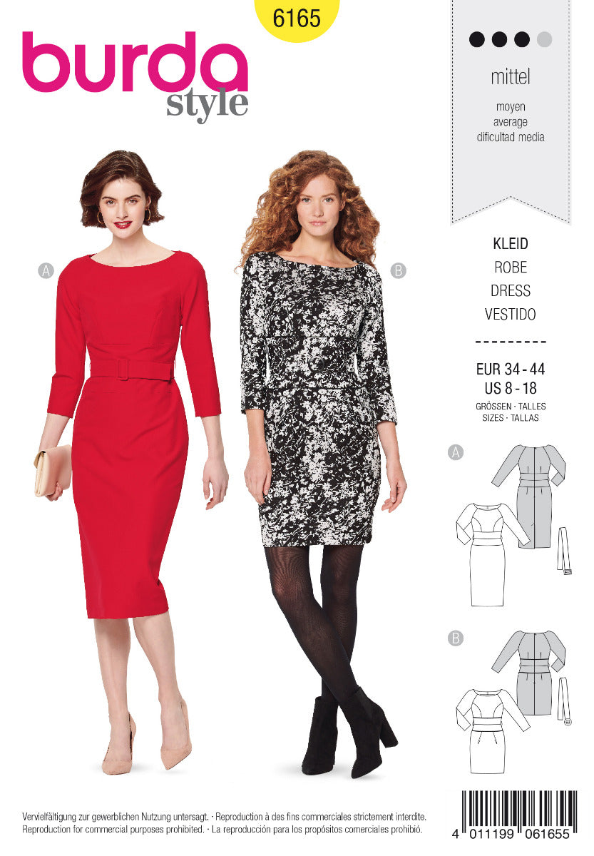 Burda Sewing Pattern 6165 Dress - Ribes y Casals