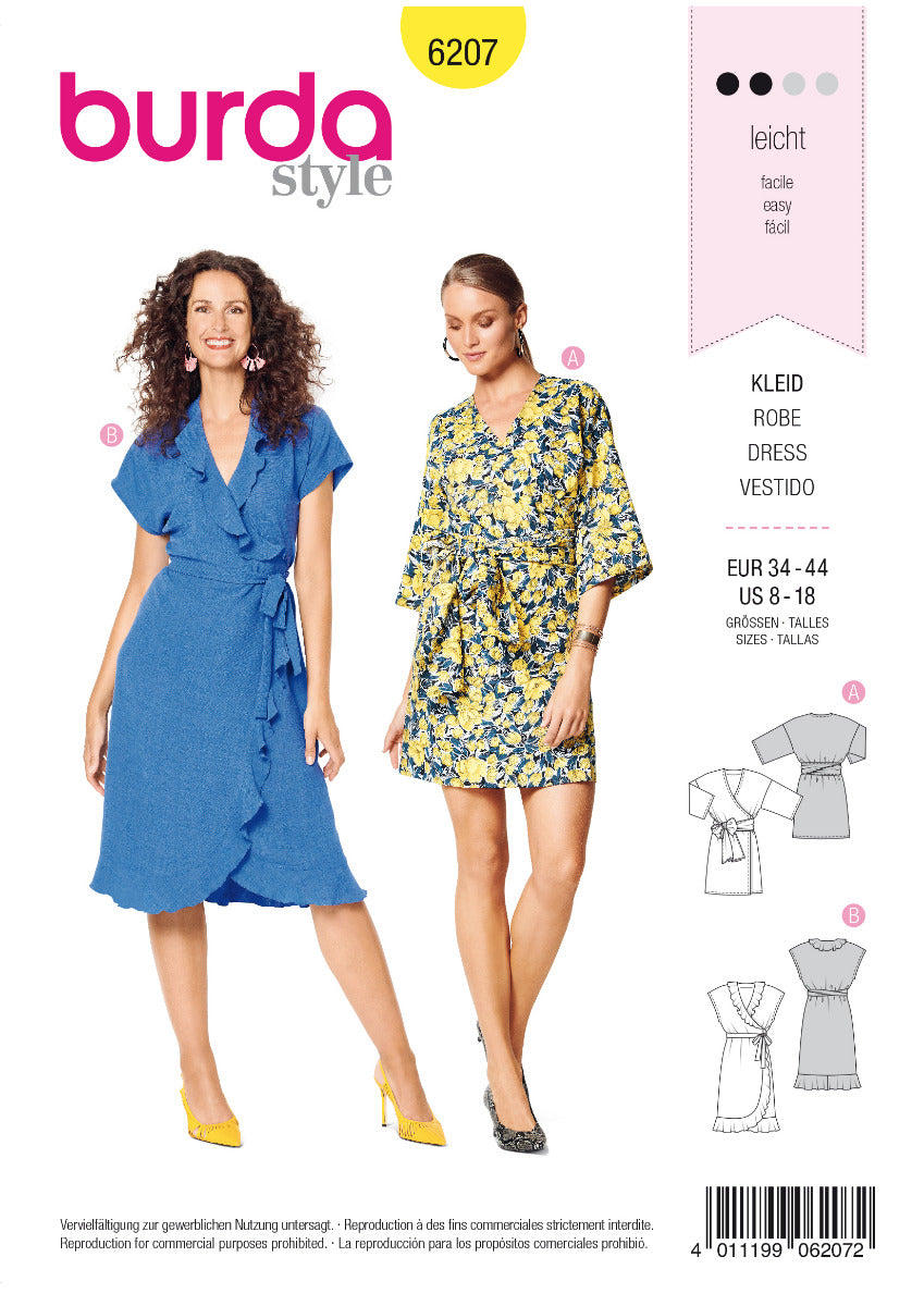 Burda Sewing Pattern 6207 Dress - Ribes y Casals