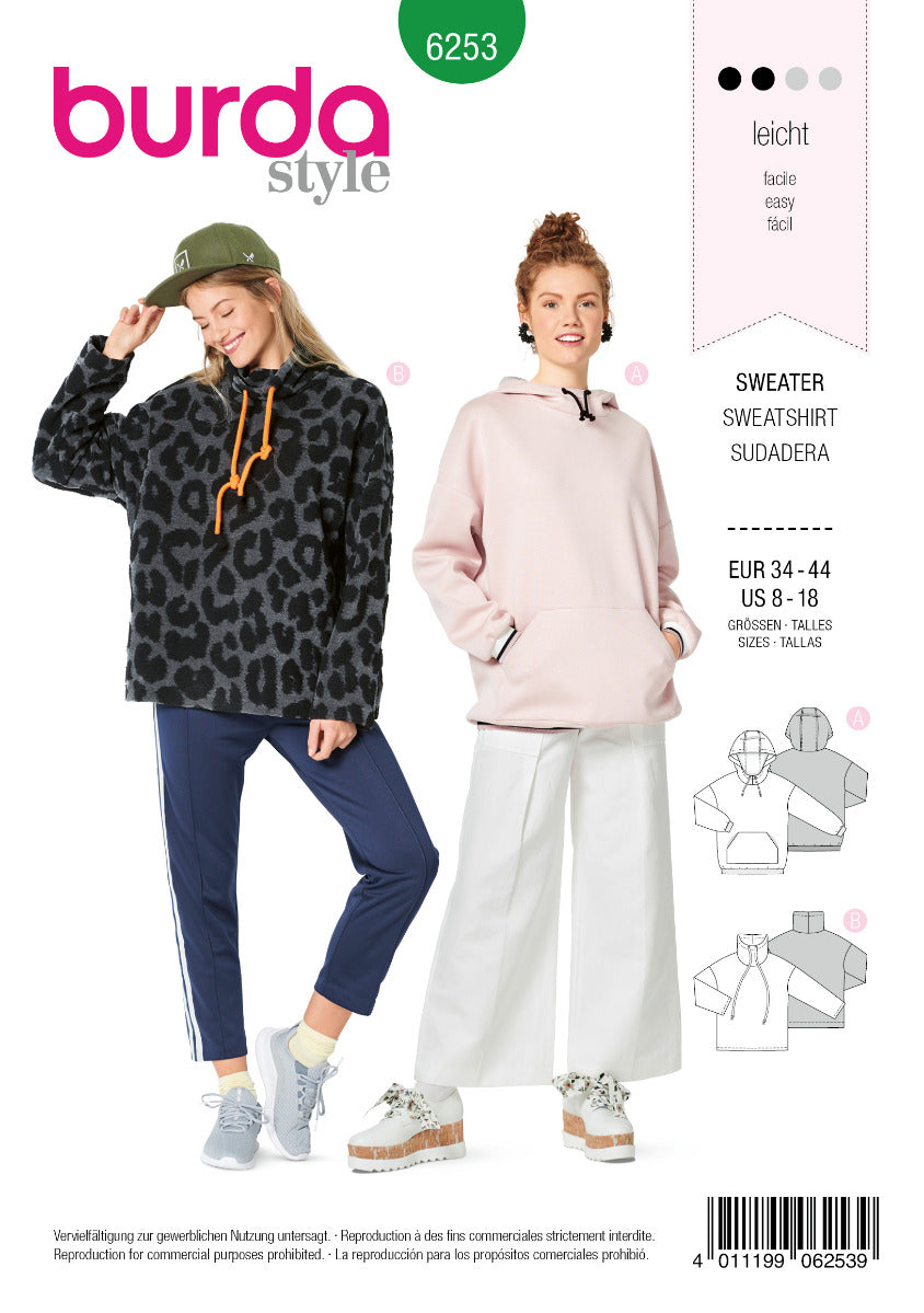 Burda Sewing Pattern 6253 Shirt - Ribes y Casals