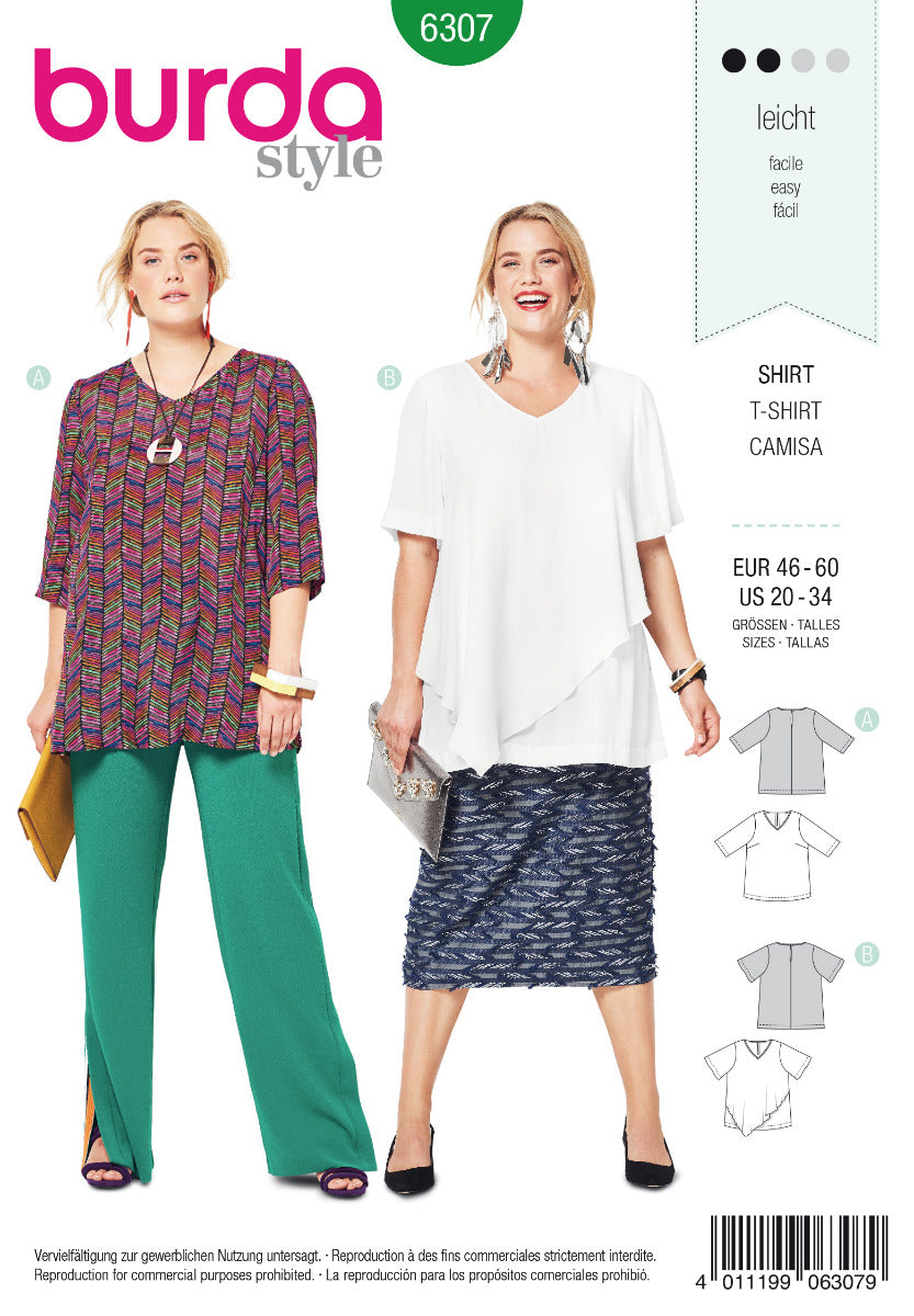 Burda Sewing Pattern 6307 Shirt - Ribes y Casals