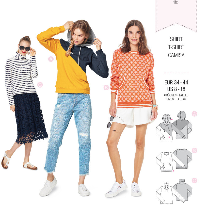 Burda Sewing Pattern 6315 Sweater - Ribes y Casals