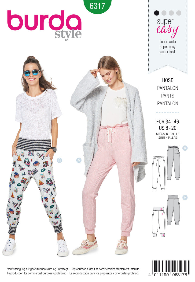 Burda Sewing Pattern 6317 Pants - Ribes y Casals