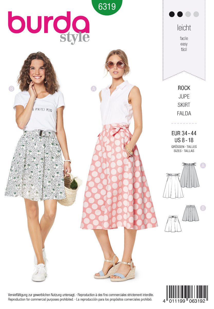 Burda Sewing Pattern 6319 Skirt - Ribes y Casals