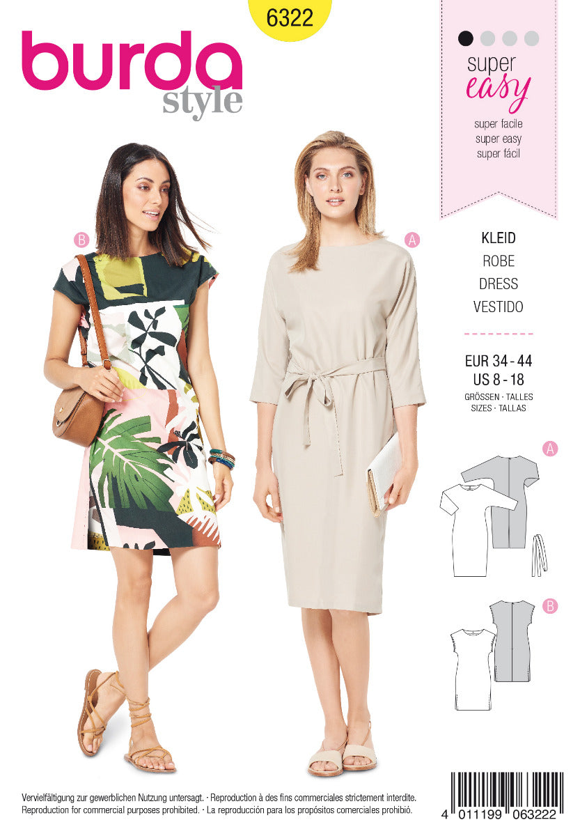Burda Sewing Pattern 6322 Dress - Ribes y Casals