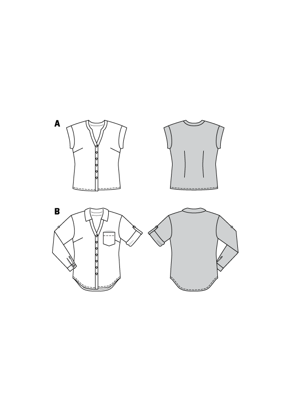 Burda Sewing Pattern 6326 Blouse - Ribes y Casals