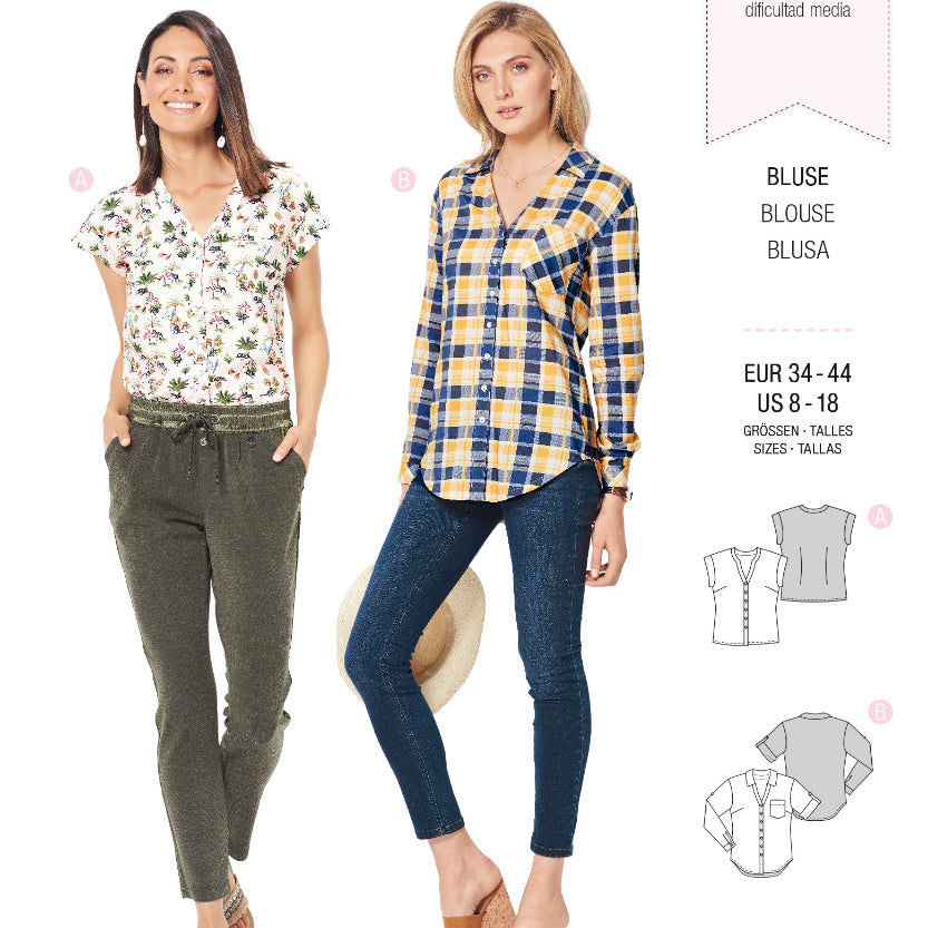Burda Sewing Pattern 6326 Blouse - Ribes y Casals
