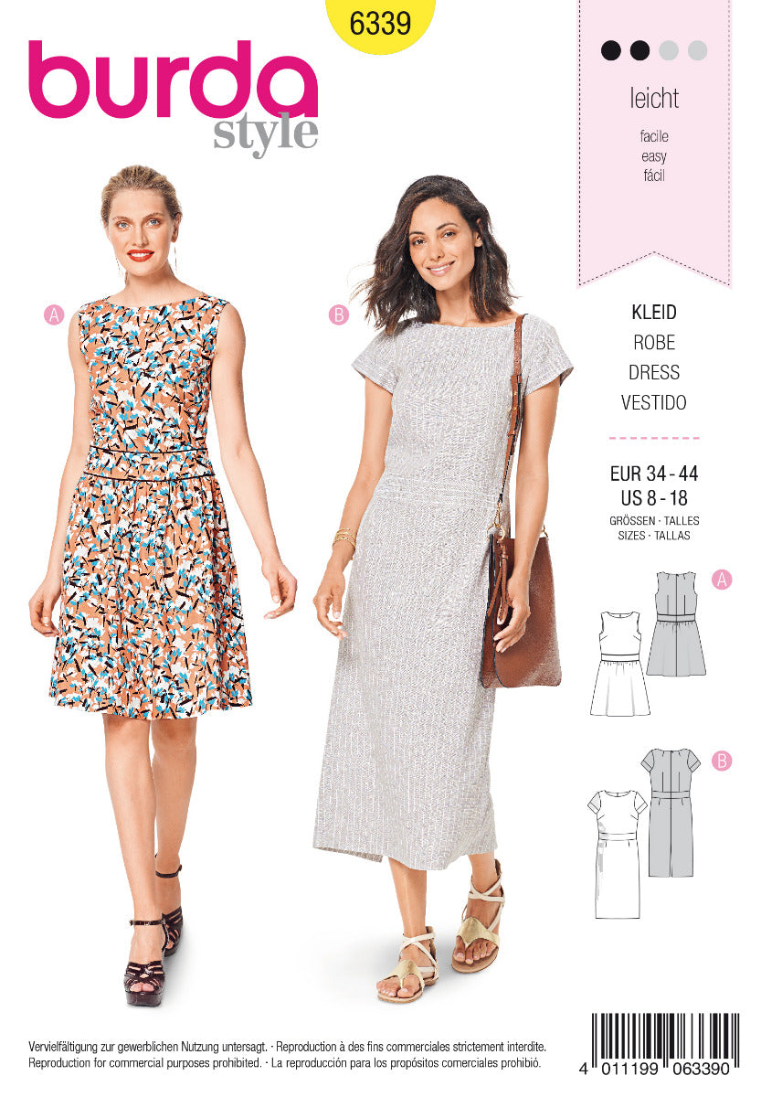 Burda Sewing Pattern 6339 Dress - Ribes y Casals
