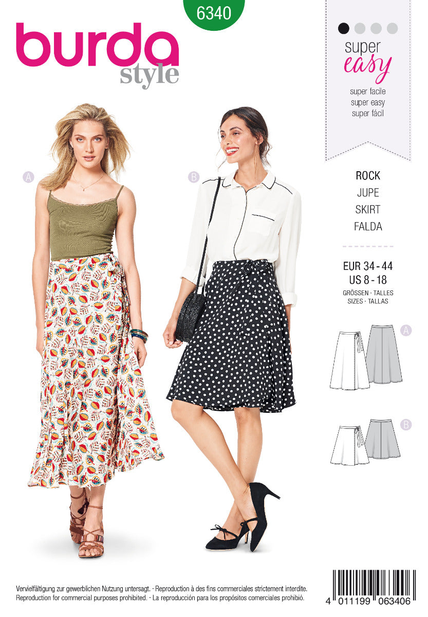 Burda Sewing Pattern 6340 Skirt - Ribes y Casals