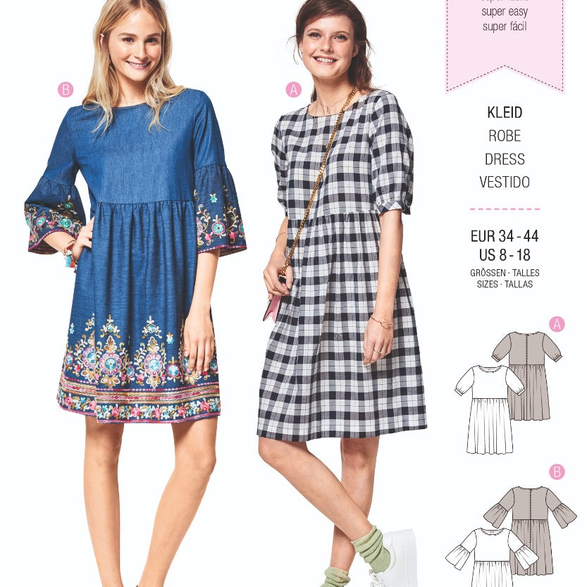 Burda Sewing Pattern 6401 Dress - Ribes y Casals