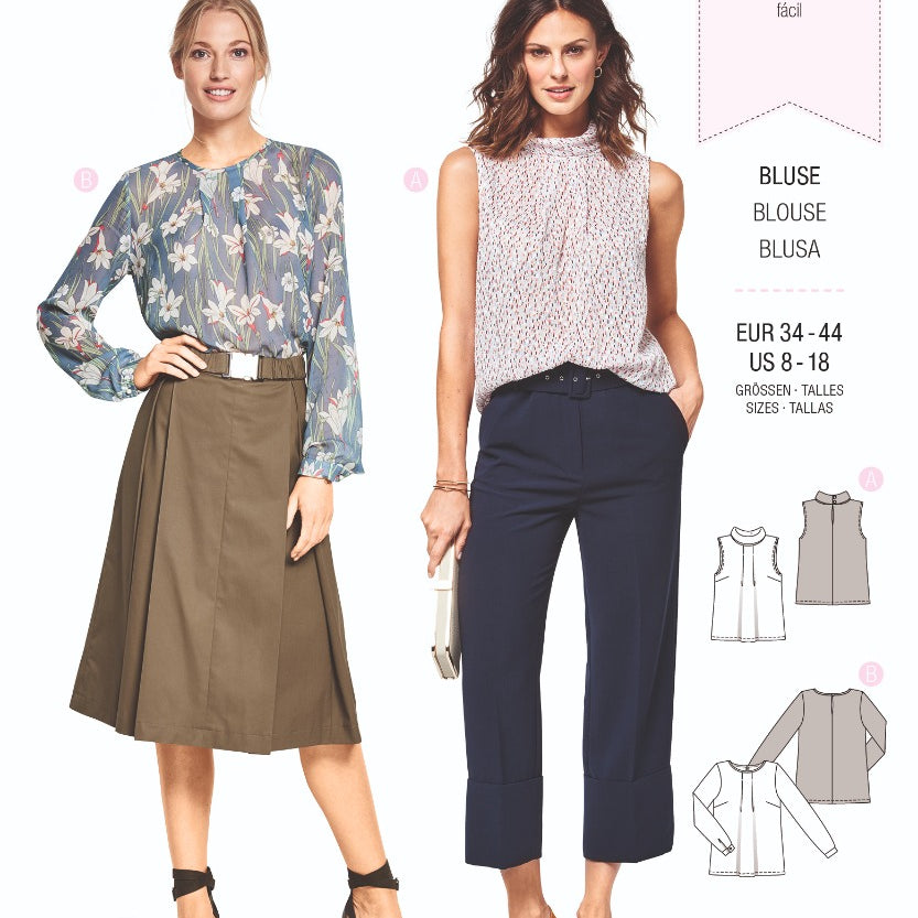 Burda Sewing Pattern 6434 Blouse - Ribes y Casals