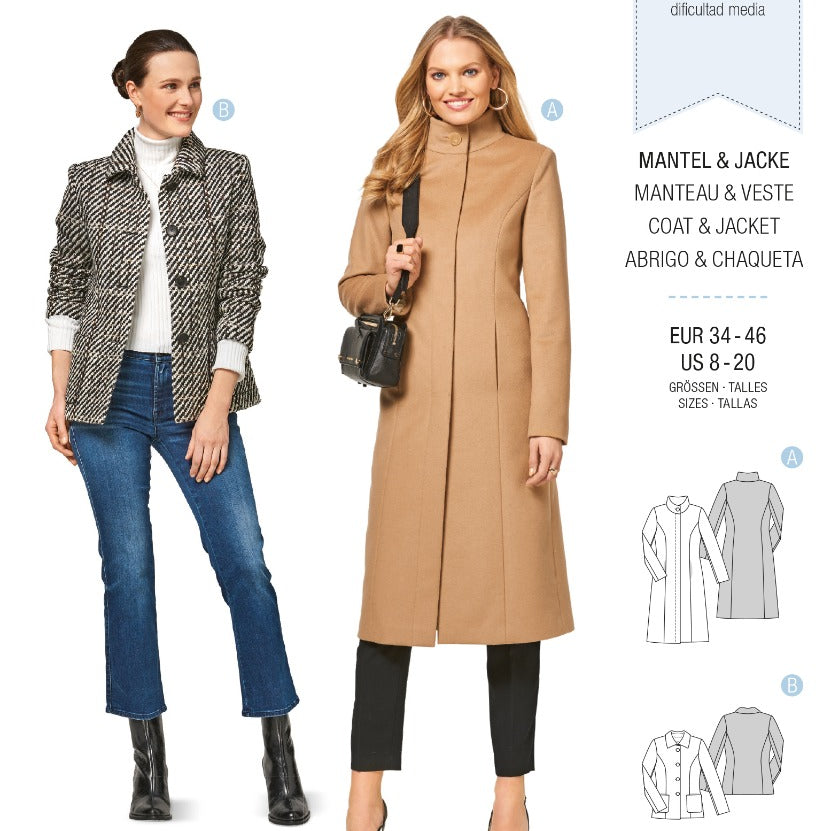 Burda Sewing Pattern 6461 Coat and Jacket - Ribes y Casals