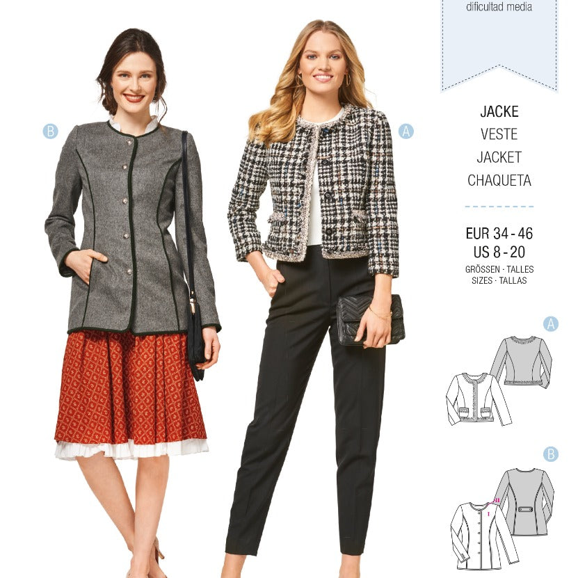Burda Sewing Pattern 6465 Jacket - Ribes y Casals