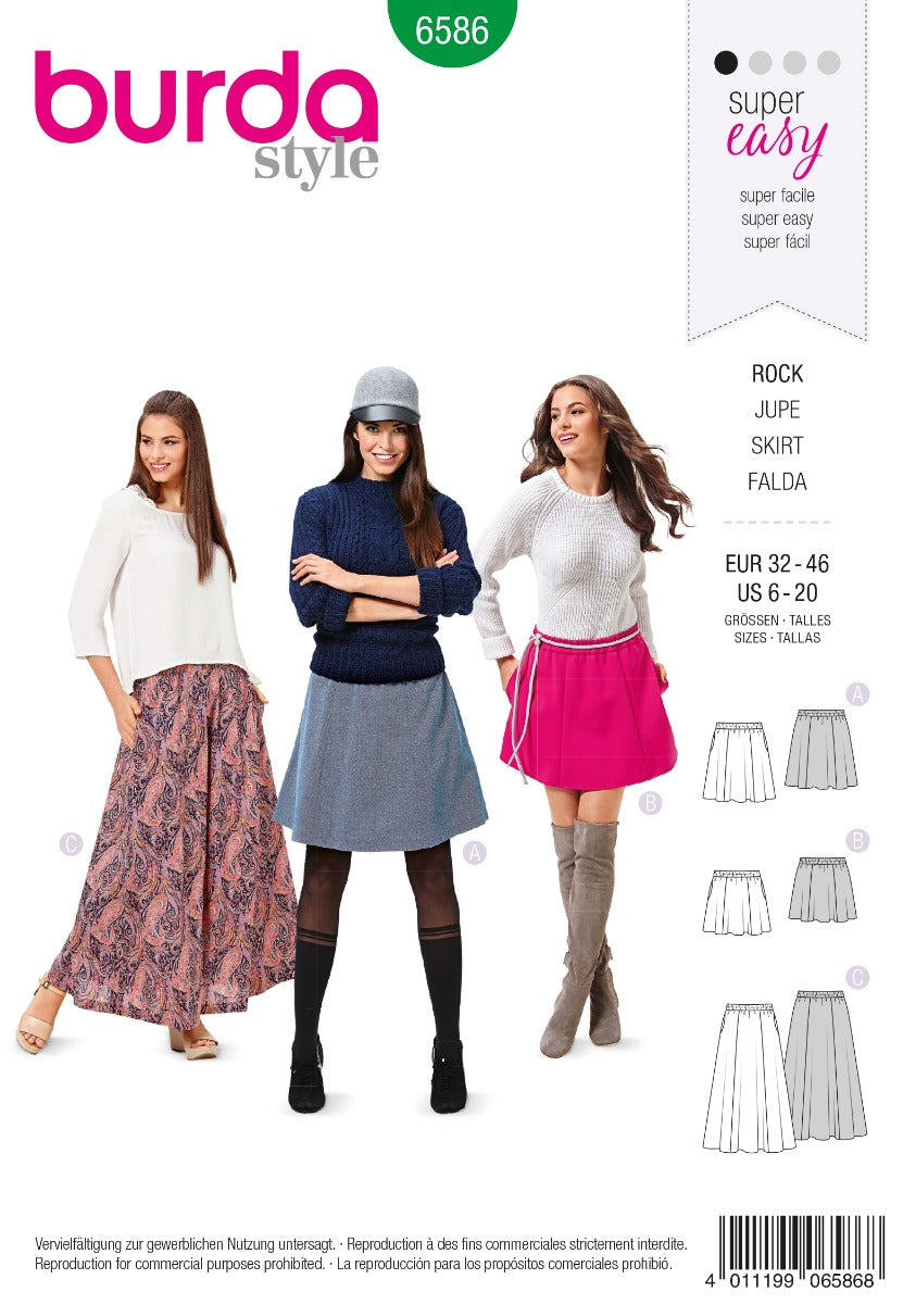 Burda Sewing Pattern 6586 Skirt - Ribes y Casals
