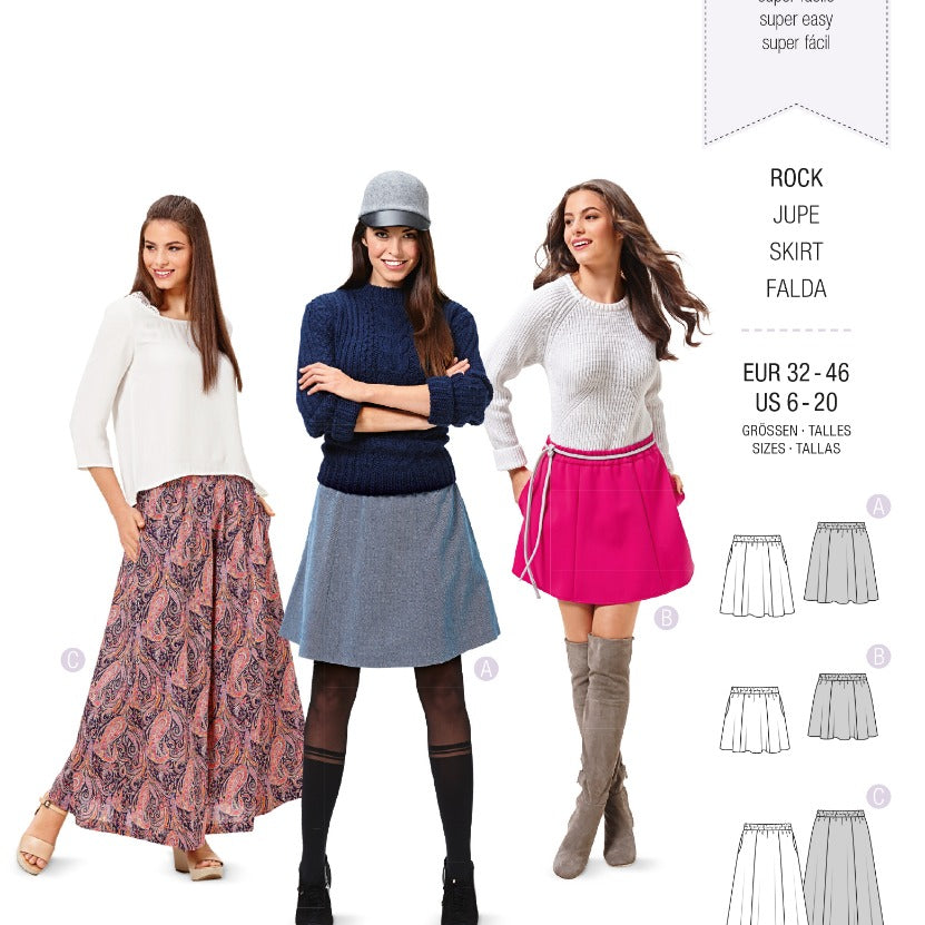 Burda Sewing Pattern 6586 Skirt - Ribes y Casals