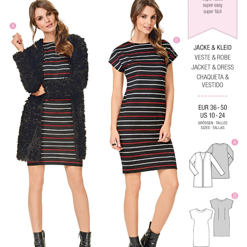 Burda Sewing Pattern 6608 Jacket and dress - Ribes y Casals