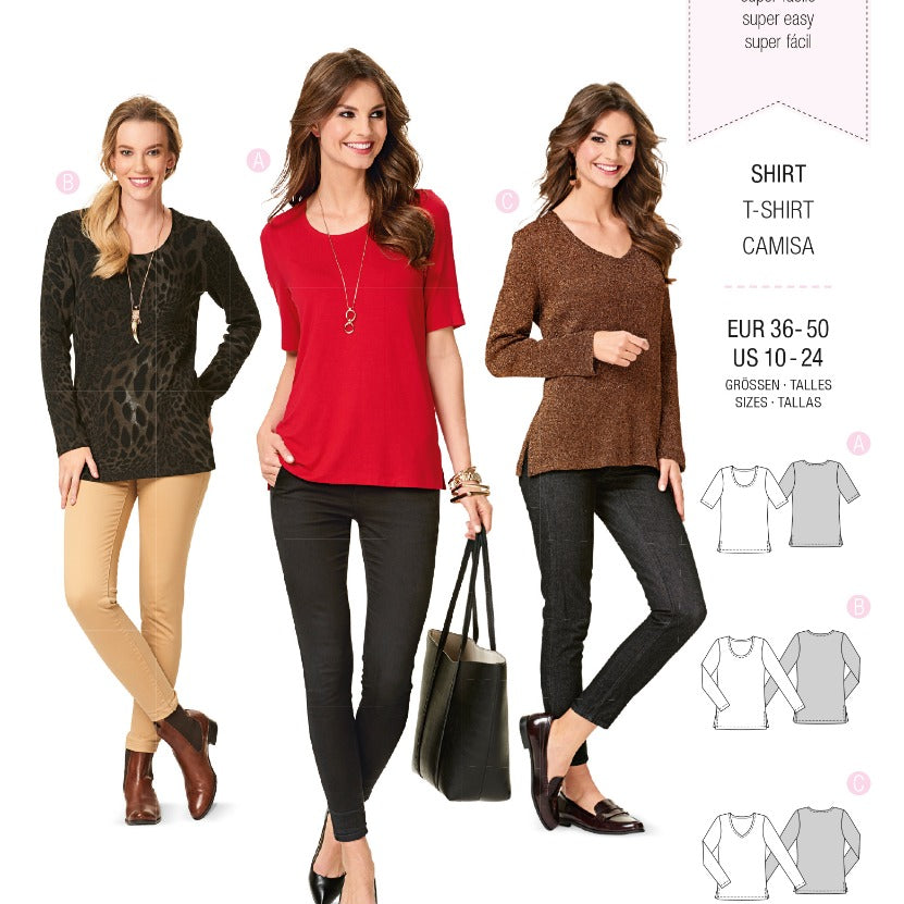 Burda Sewing Pattern 6611 Shirt - Ribes y Casals