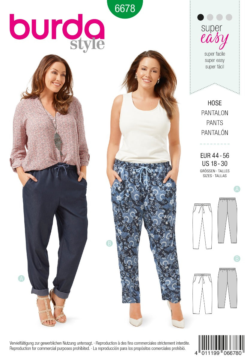 Burda Sewing Pattern 6678 Pants - Ribes y Casals