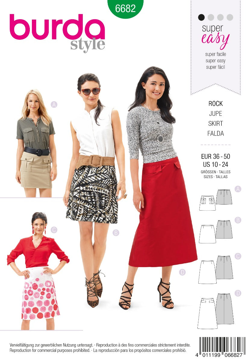 Burda Sewing Pattern 6682 Skirt - Ribes y Casals