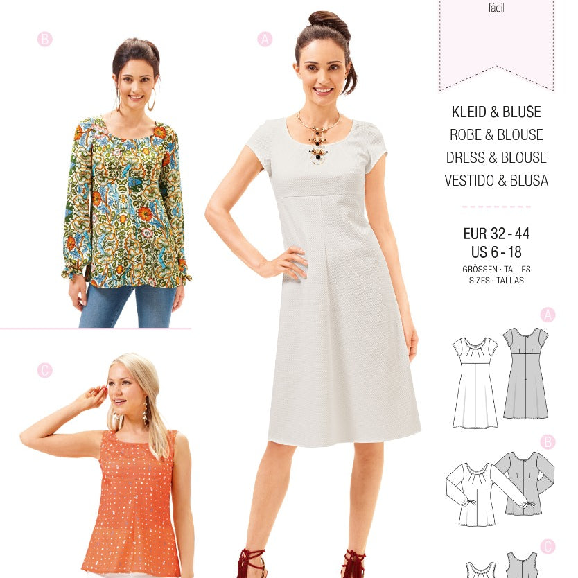 Burda Sewing Pattern 6685 Dress and Blouse - Ribes y Casals
