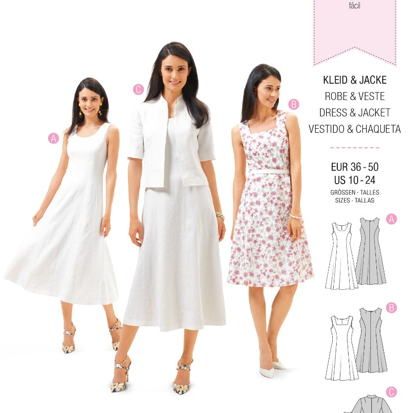 Burda Sewing Pattern 6687 Dress and Jacket - Ribes y Casals