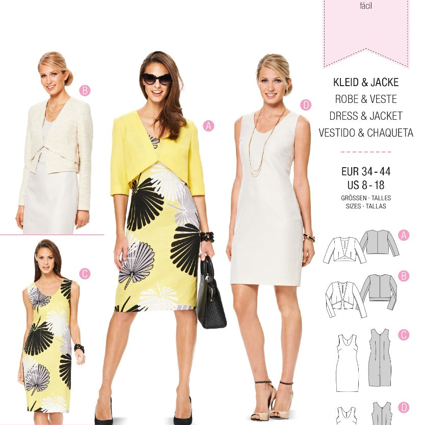Burda Sewing Pattern 6773 Jacket and Dress - Ribes y Casals