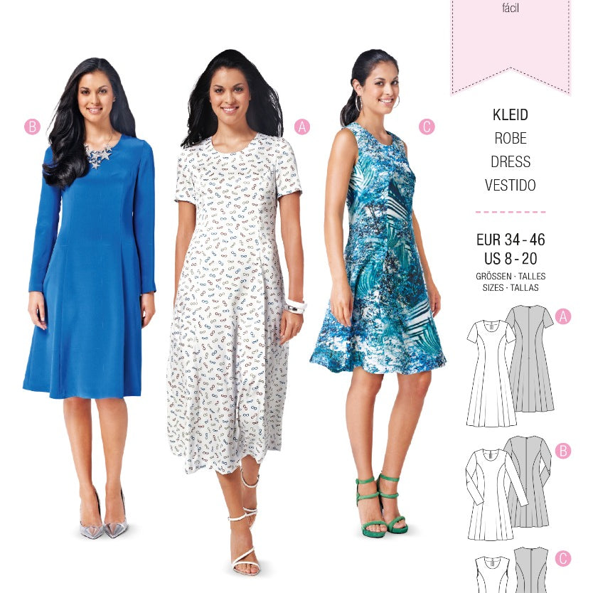 Burda Sewing Pattern 6821 Dress - Ribes y Casals