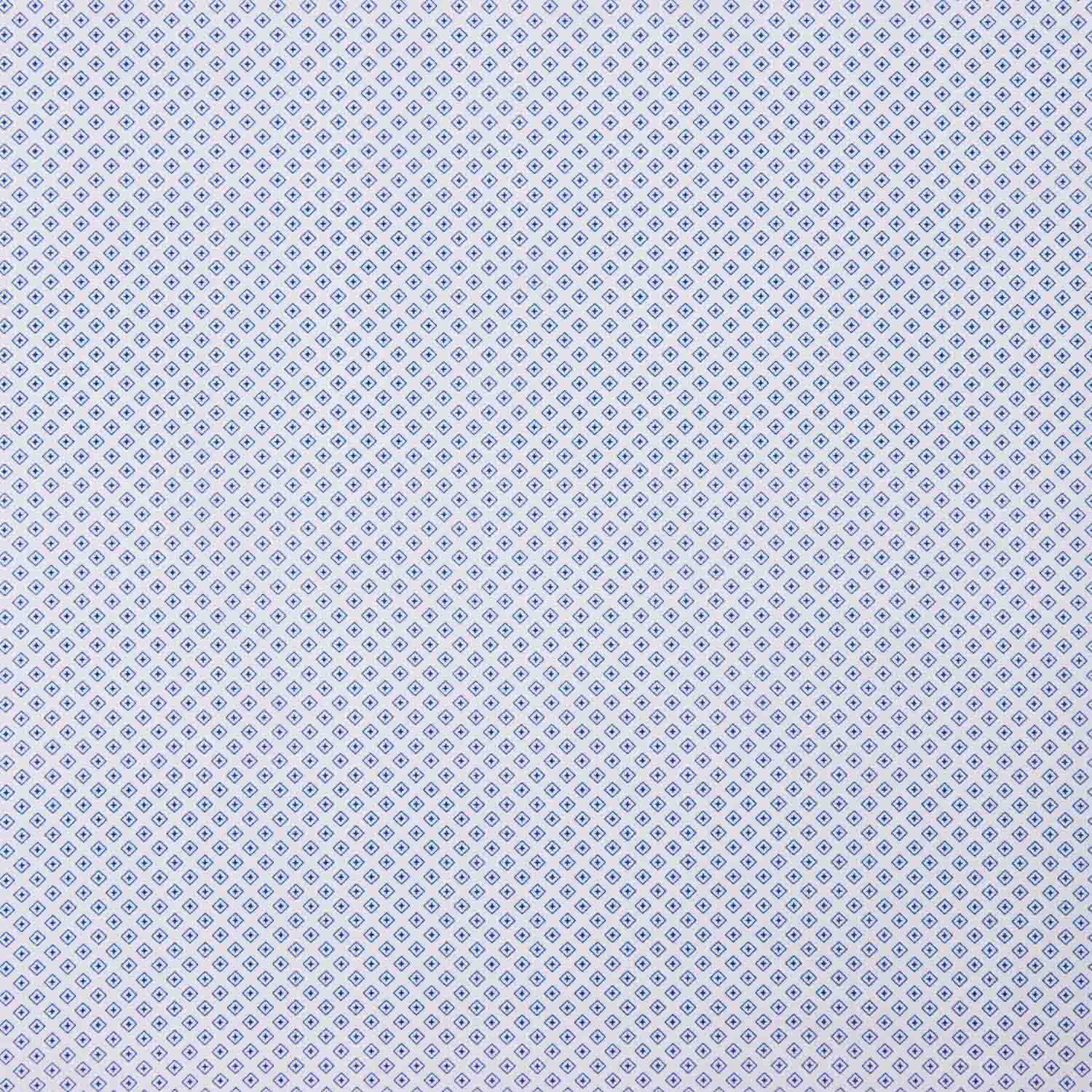 Blue and White Geometric Cotton Voile - Ribes y Casals