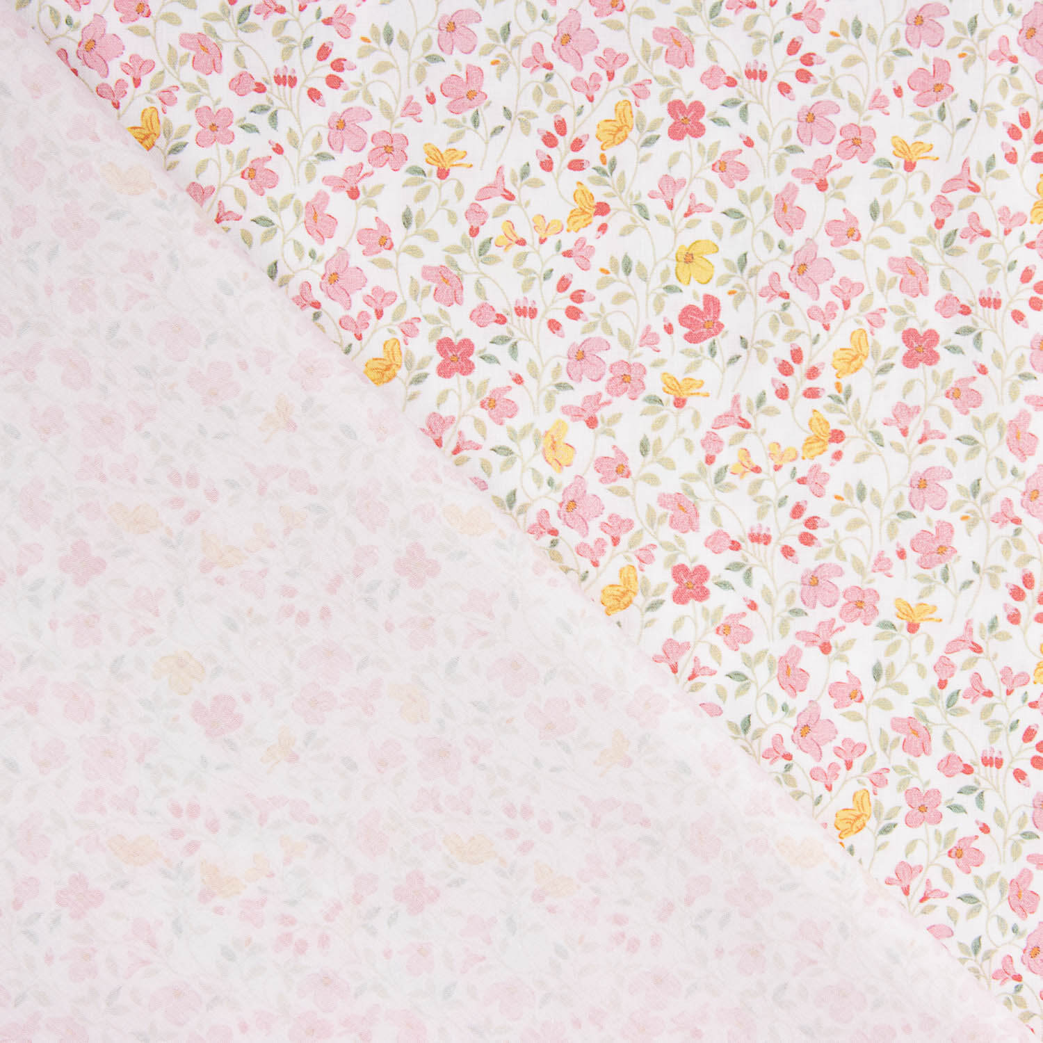 Mini Floral Pink Printed Calico - Ribes y Casals