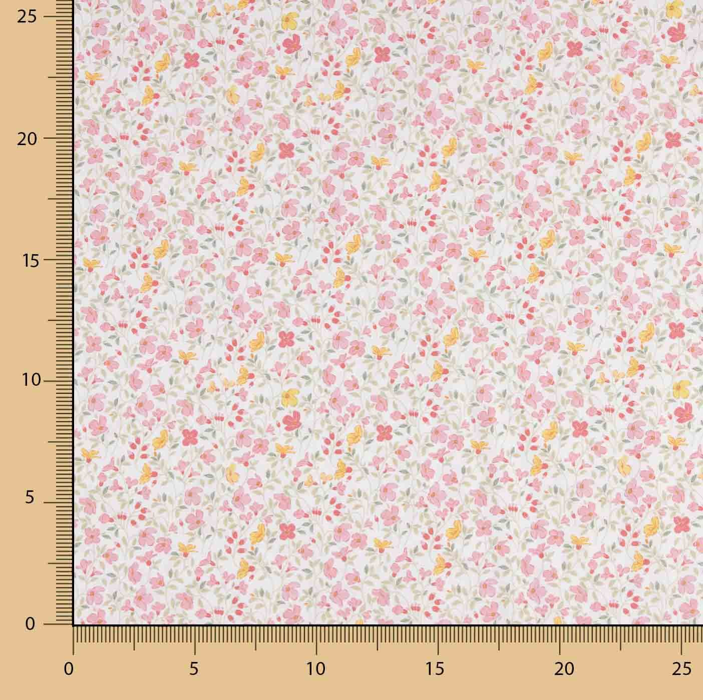 Mini Floral Pink Printed Calico - Ribes y Casals