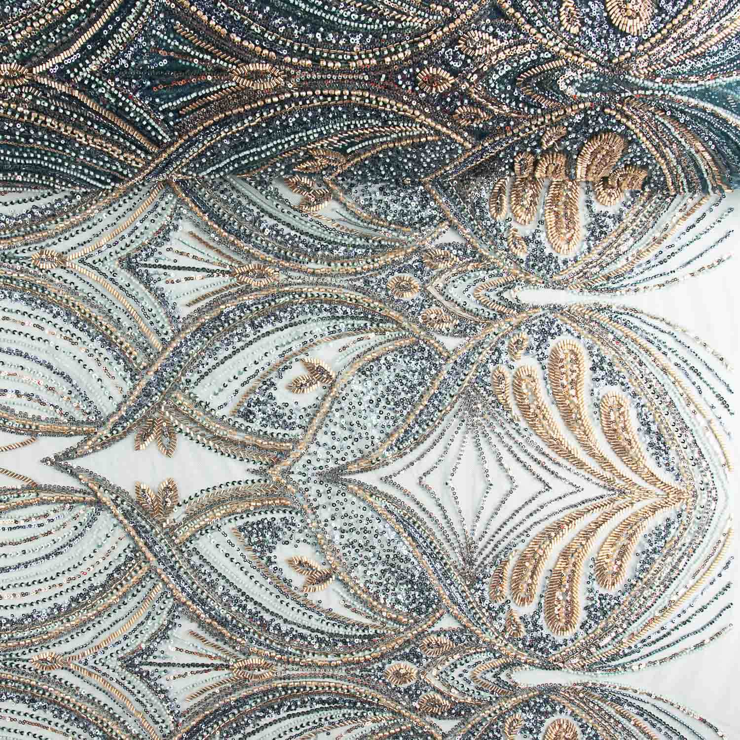 Blue Tulle and Soft Gold Gradient Rhinestones - Ribes y Casals