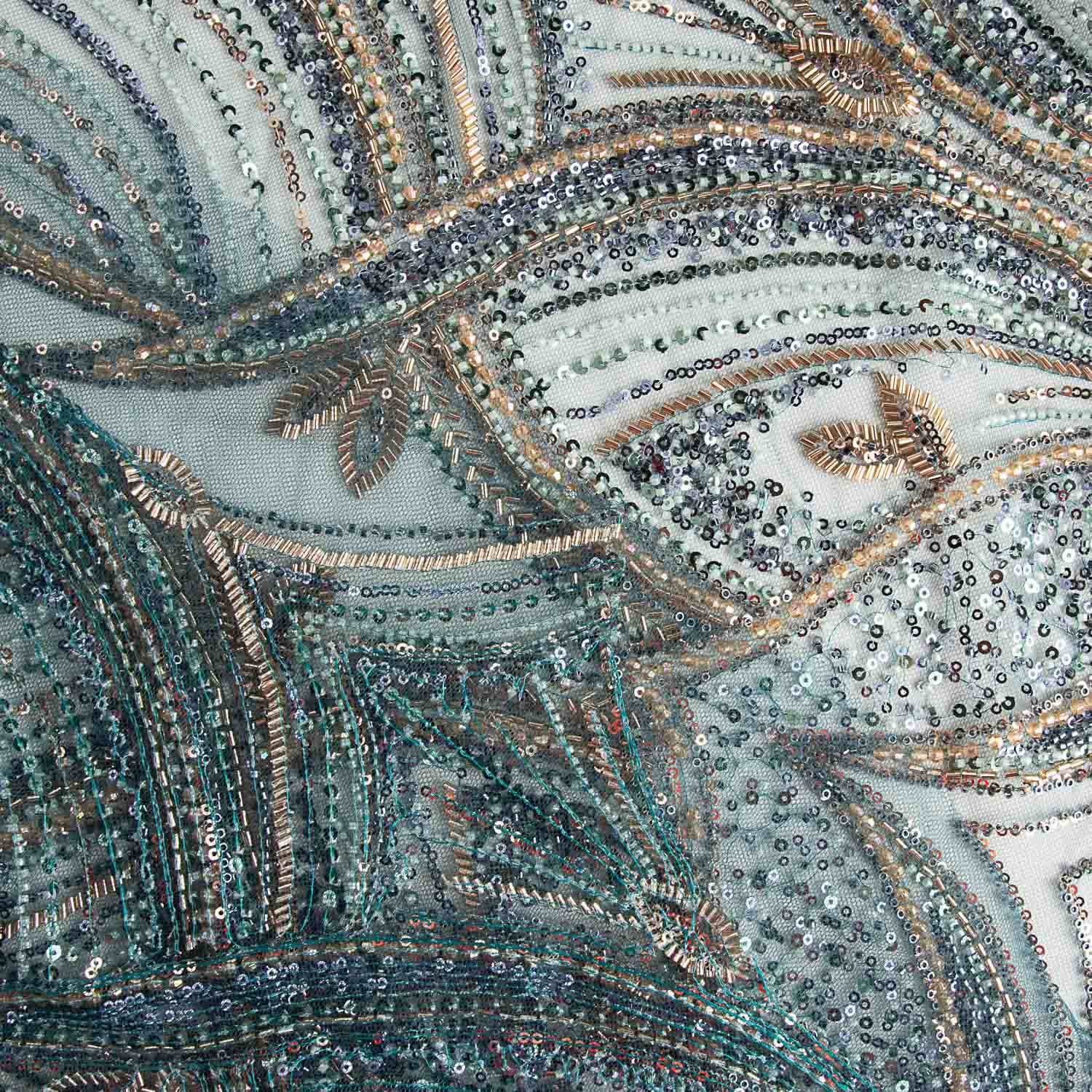 Blue Tulle and Soft Gold Gradient Rhinestones - Ribes y Casals
