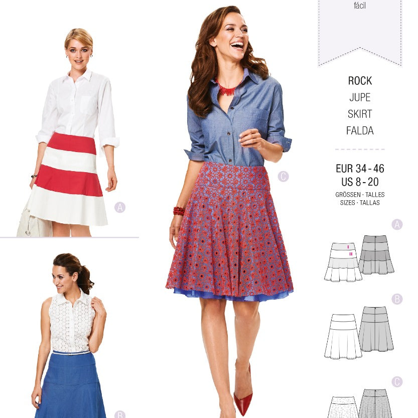 Burda Sewing Pattern 6904 Skirt - Ribes y Casals