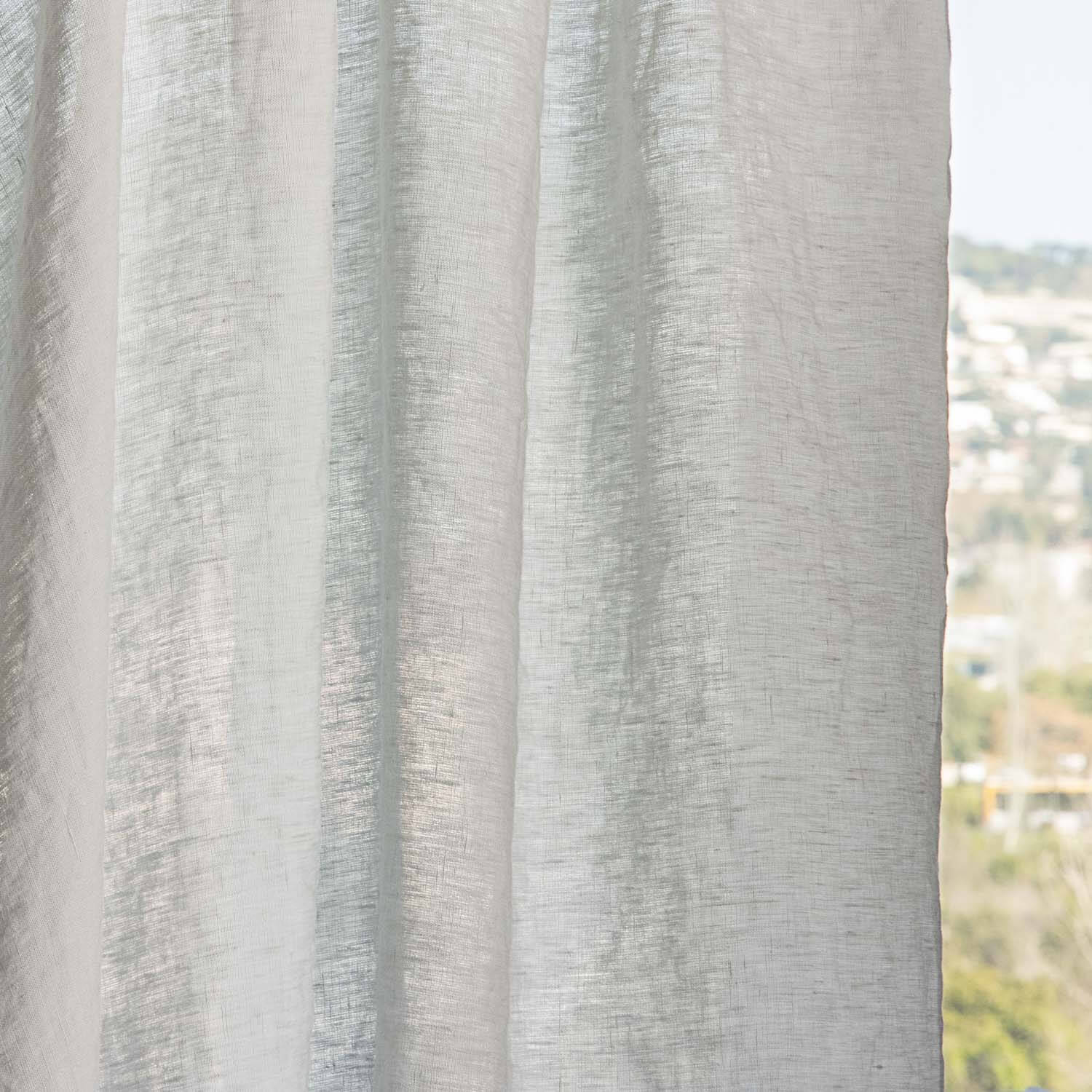 100% Soft Grey Linen Sheer - Ribes y Casals