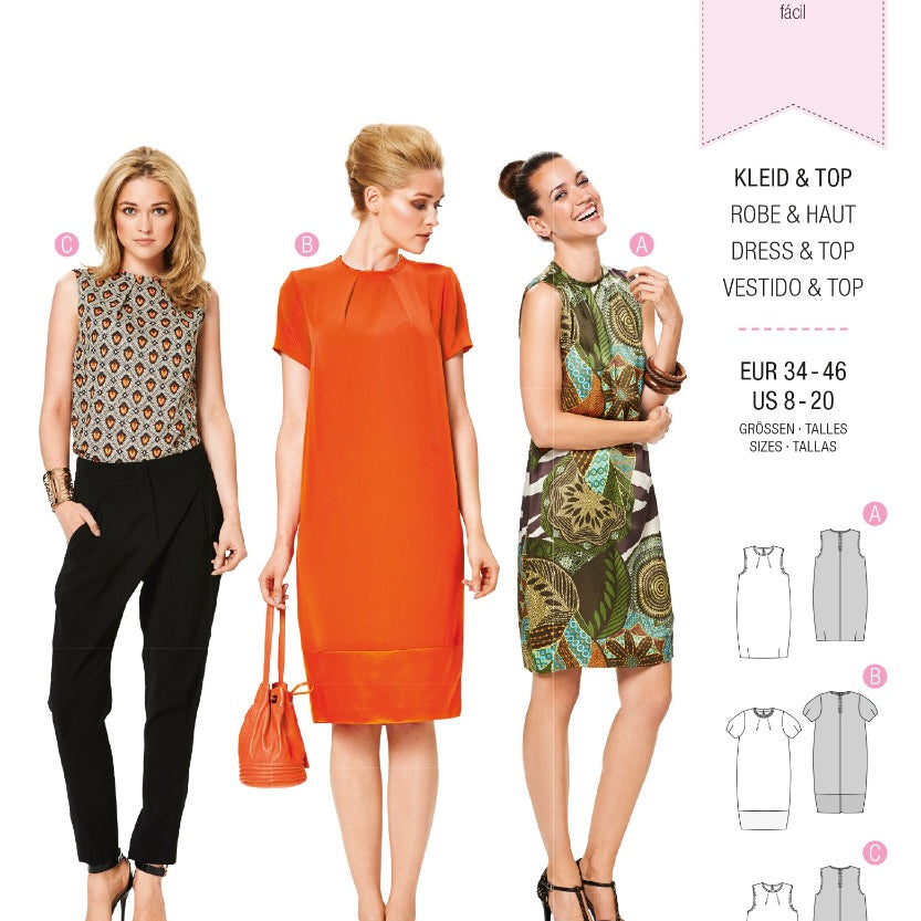 Burda Sewing Pattern 6914 Dress and Top - Ribes y Casals