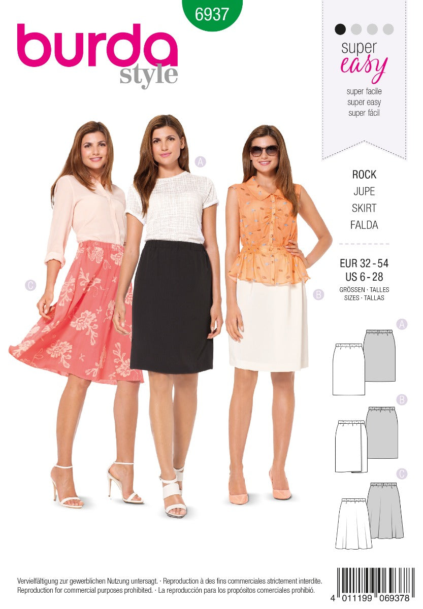 Burda Sewing Pattern 6937 Skirt - Ribes y Casals