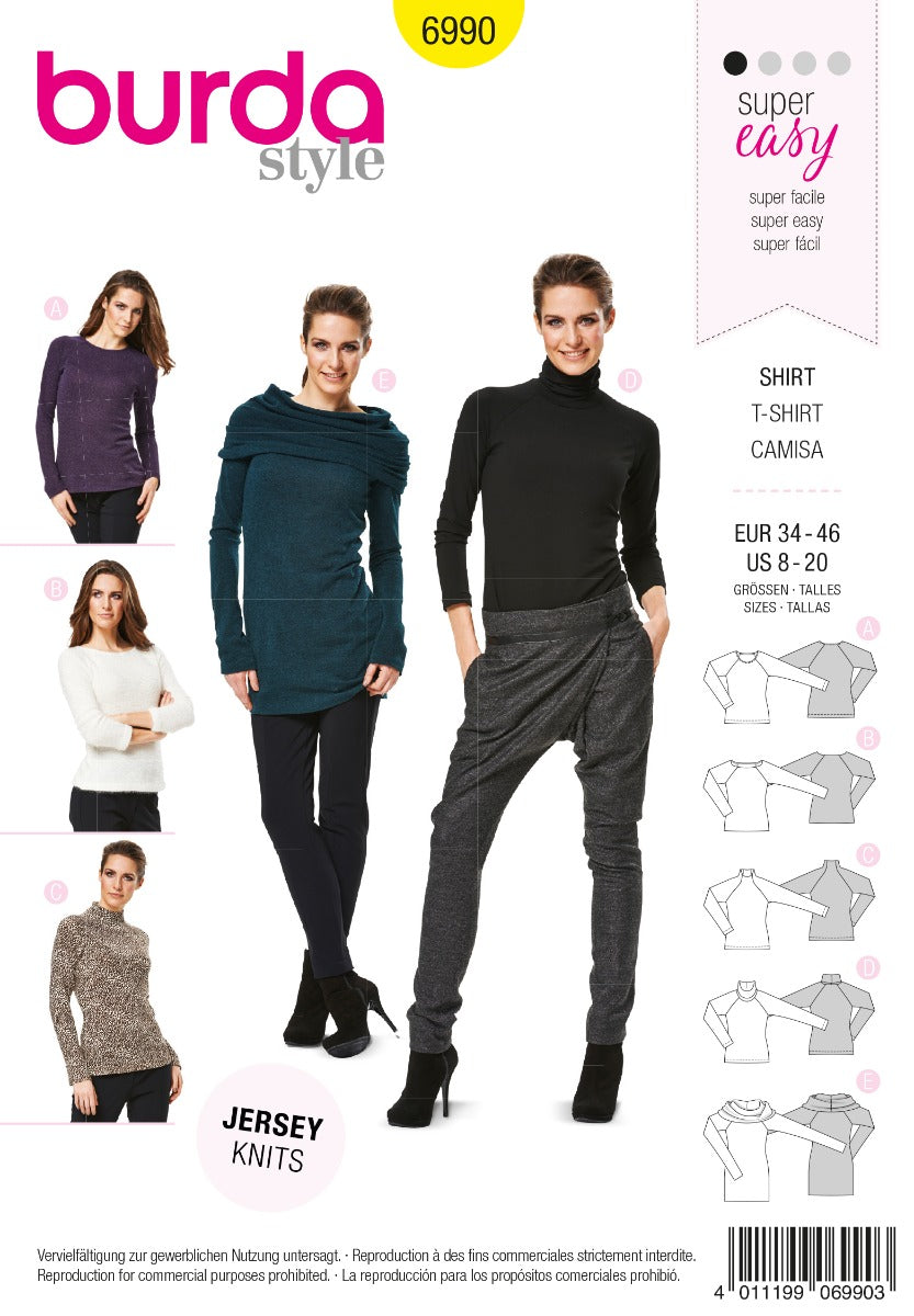 Burda Sewing Pattern 6990 Shirt - Ribes y Casals