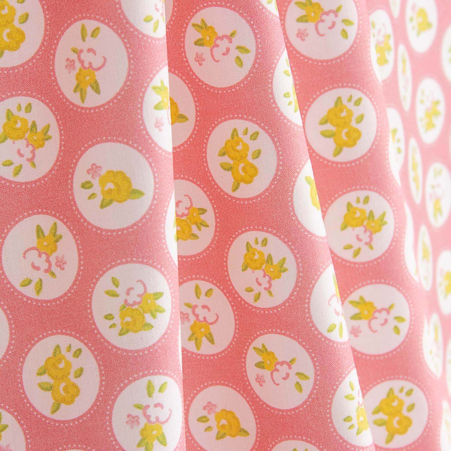 Pink Circle Bunny Print Calico - Ribes y Casals