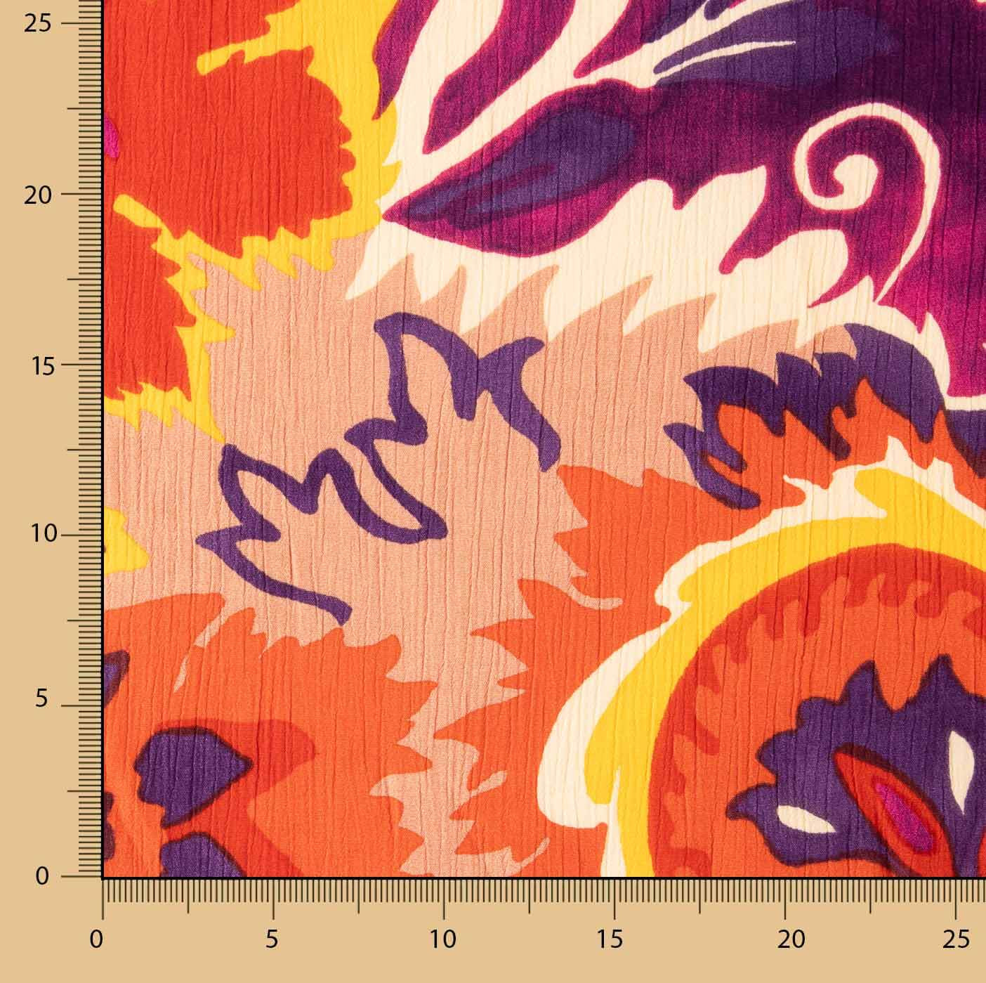Paisley Sunset Printed Bambula Viscose Remnant – Various sizes x 135 cm wide - Ribes y Casals