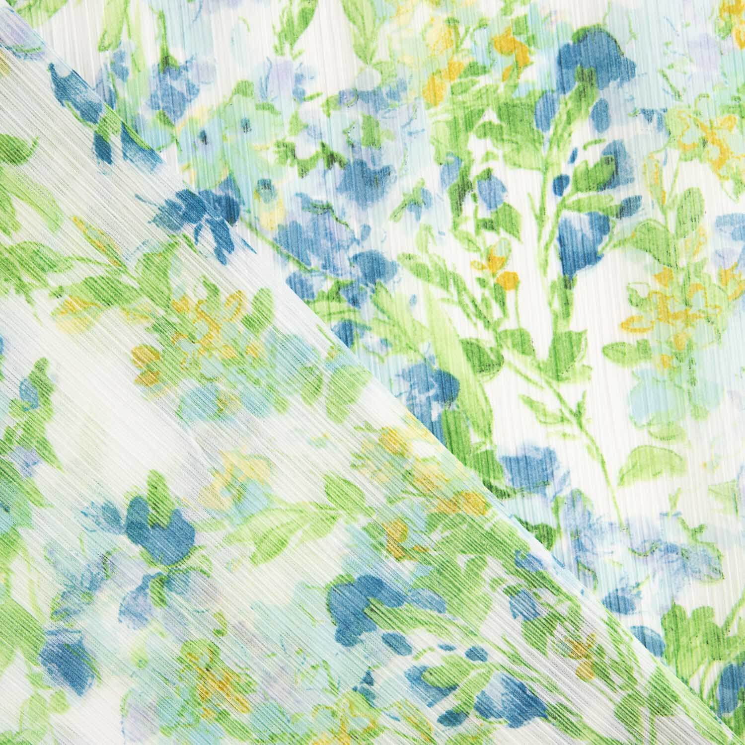 Pradera Blue Printed Bambula Gauze - Ribes y Casals