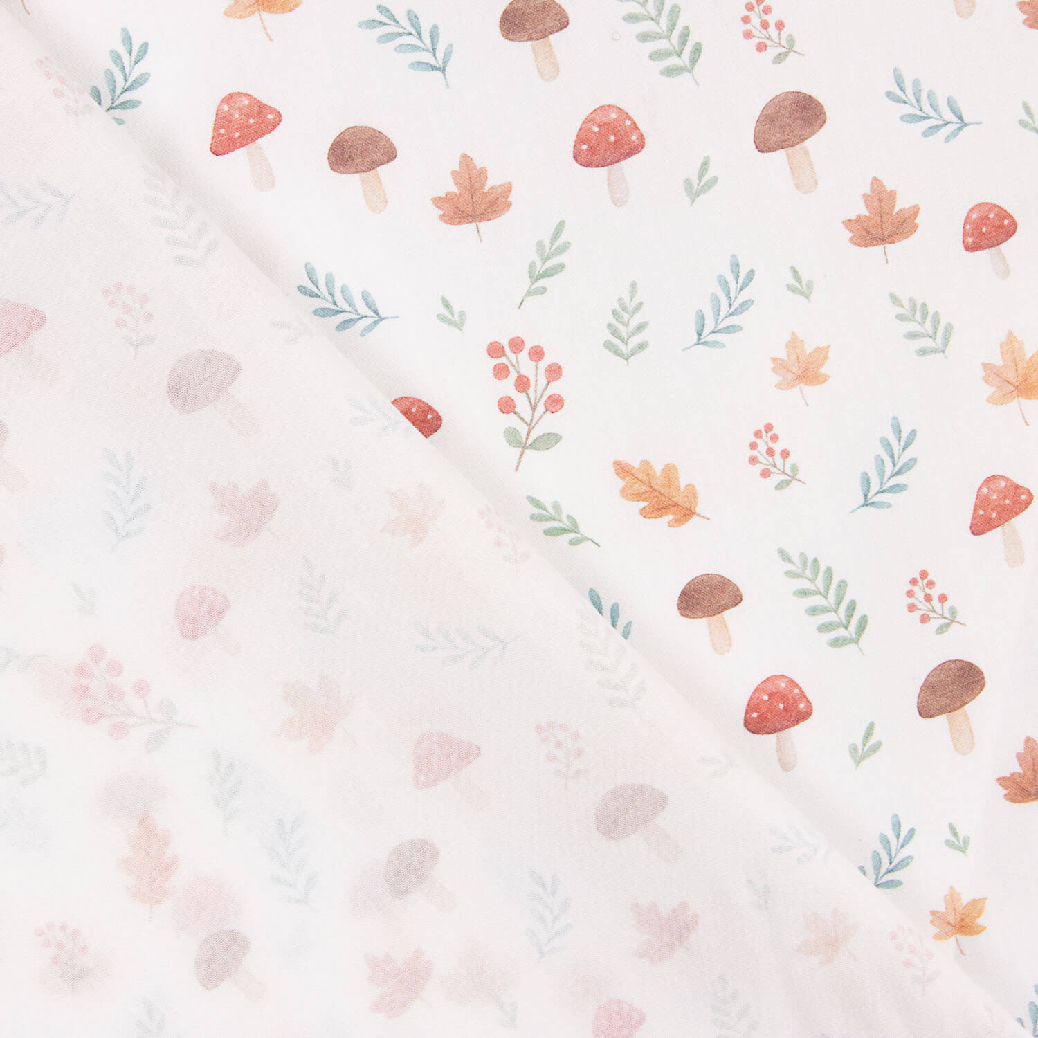 Forest Mushrooms printed percale - Ribes y Casals