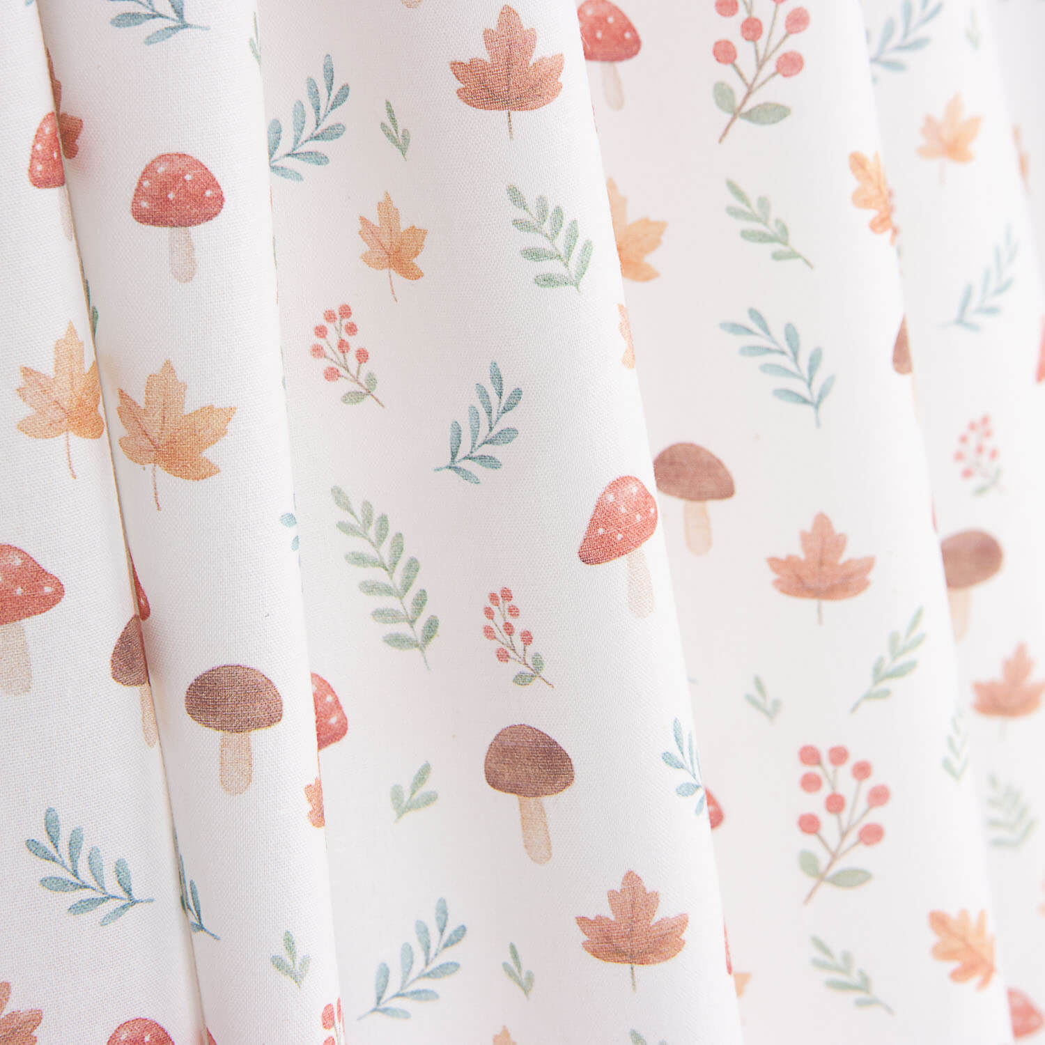 Forest Mushrooms printed percale - Ribes y Casals